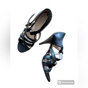 Coach Black Strappy Heels